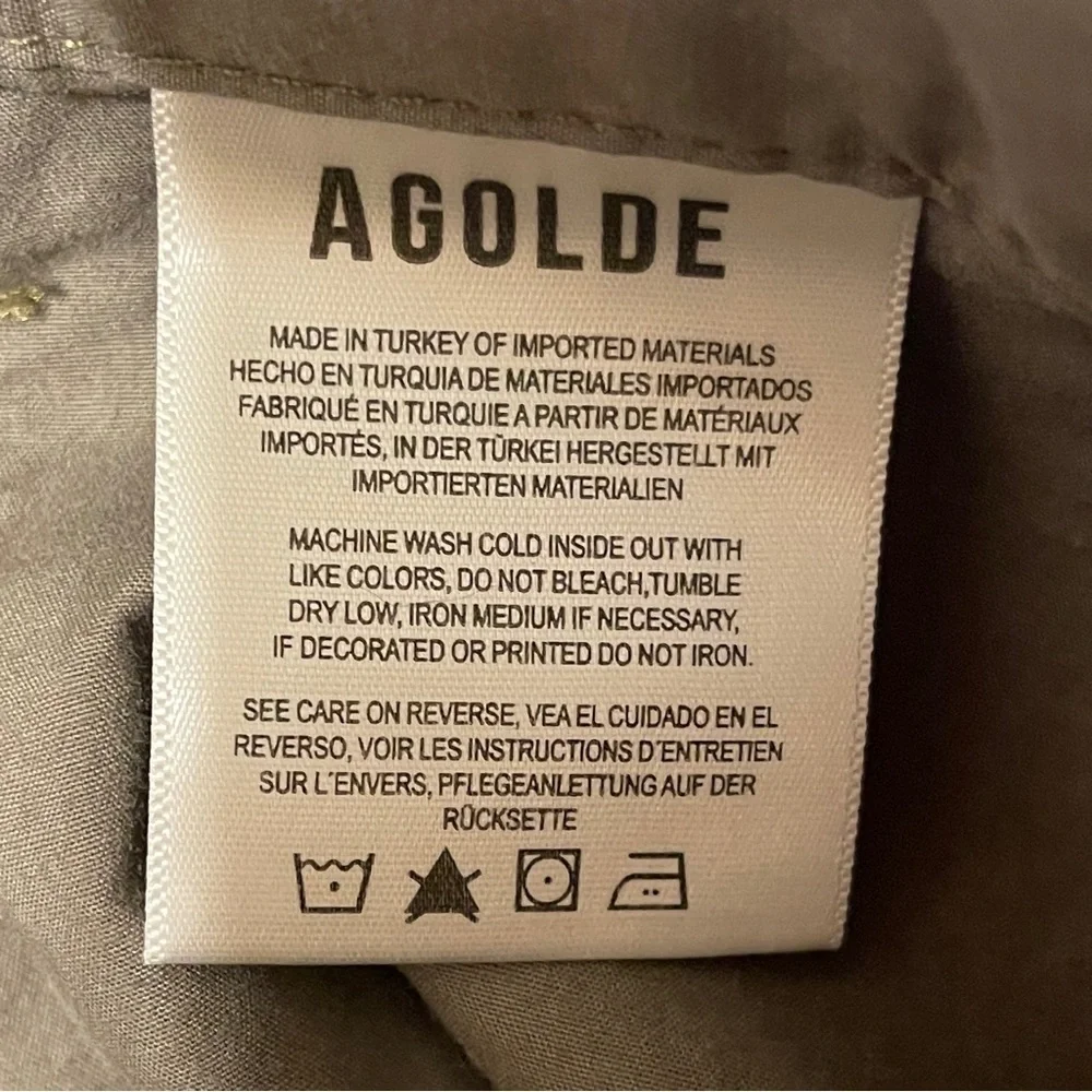 AGOLDE Daria High‎ Waist Crop Wide Leg Twill Utility Pant in Duffle Women's 28 - Picture 6 of 12